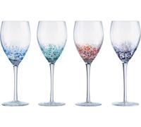 Anton Studio Designs London Set de 4 verres à vin mouchetés multicolores, 35 CL.