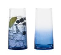 Anton Studio Designs - Lot de 2 verres à motif hiball bleu Empire - Gobelets bleus élégants