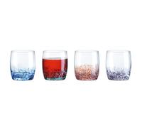 Anton Studio Designs Speckle Handmade DOF Lot de 4 verres élégants pour whisky, spiritueux ou eau 350 ml Multicolore