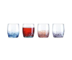 Anton Studio Designs Speckle Handmade DOF Lot de 4 verres élégants pour whisky, spiritueux ou eau 350 ml Multicolore