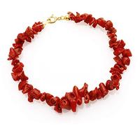 Antonino De Simone frangia bracelet en corail méditerranéen rouge sertis en argent 925 blanc ou jaune. (Bracelet, Argent jaune 925)