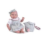Antonio Juan Poupées Mon Petit Reborn Tufi, 33 cm, Robe Verte et Bandeau | Comprend Un Sac et Un Livre de Famille | Poids réel et Membres Mobiles | Réf. 82312 | Collection Exclusive 2024