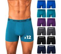 Antonio Rossi (Lot de 12) Boxers ajustés pour Hommes - Boxers pour Hommes avec Ceinture élastique