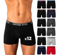 ANTONIO ROSSI (lot de 12) boxers ajustés pour hommes - Boxers pour hommes avec ceinture élastique