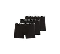 ANTONIO ROSSI (lot de 3/6) boxers ajustés pour hommes Fitted Boxer Hipsters Noir avec écriture blanche (3 paquets) S