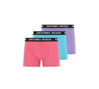 ANTONIO ROSSI (lot de 3/6) boxers ajustés pour hommes Fitted Boxer Hipsters Violet, Rose, Bleu (3 paquets) XL