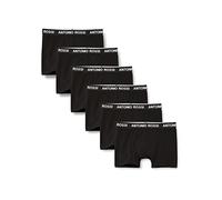 Antonio Rossi (lot de 6) boxers ajustés pour hommes | Boxers pour hommes avec ceinture élastique |Noir, S