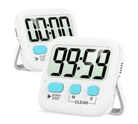 Antonki 2 Pièces Minuteur de Cuisine, Timer Enfant avec Grand Écran LCD, Chronometre Minuteur, Compteur à Décompte Magnétique pour l'exercice, l'Étude, la Cuisine et Le Four - Batterie Incluse
