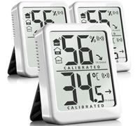 Antonki Lot de 3 thermomètres d'intérieur - Petit hygromètre - Moniteur numérique de température et d'humidité - Pour chambre, bébé nersery, reptile, plantes