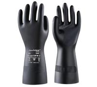 AnTools 2 Paires Gants De Protection Chimique En Caoutchouc, Usage Industriel Et Domestique, Pour Nettoyage, Vaisselle Et Manipulation De Produits Chimiques, Noir, Taille 9/L