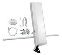 ANTOP AT-402BV Antenne TV avec Smartpass à écran plat Filtre LTE amplifié intégré pour 4K 1080P Smart HDTV extérieur/intérieur haut gain longue portée antenne multidirectionnelle