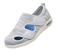 Antoufles Sanitaires Homme et Femme,Swollen Feet Extra Wide Width Easy on & Off Walking Sneakers Diabetic Air Cushion Slip-on Orthopedic Sandals.Light gray-49