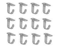 Antrader Lot de 12 crochets à vêtements mural Robe Crochet Unique Hanger Crochets de rangement en métal Crochet double trou Noir avec vis, Acier inoxydable, Ceiling Hook, 1.4" x 1" x 1.3"