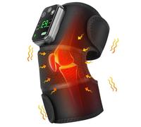 ANTREATU Masseur de genou pour soulager les douleurs articulaires 3 en 1 sans fil pour soulager la douleur, vibrations à 3 intensités avec contrôle de la température, genouillères adaptées pour les