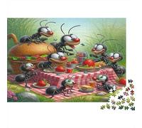 Ants Picnic Party Colourful Ant Picnic 1000 Pieces Jigsaw Puzzles for Adults Fun Activity for Rainy Days 52x38cm/1000pcs