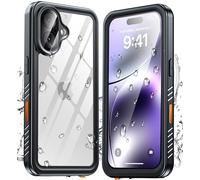 ANTSHARE Coque pour iPhone 16 Étanche Antichoc,360 degres Incassable Militaire Rigide Intégrale Case/Bumper,IP68 Waterproof Antipoussière [avec Protection Camera+Écran] Coque Etanche iPhone 16 (6.1")
