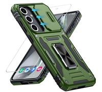 ANTSHARE Coque pour Samsung Galaxy S24 FE 5G avec Verre Trempé, 360 Full Protection de la Caméra en PC Dur Anti-Chut Renforcée Armor Antichoc Etui-Vent