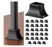 Antsky Lot de 30 chaussures de balustre en fer avec vis, chaussures de balustre d'escalier carrées de 1,27 cm, balustres pour intérieur d'escalier, noir satiné