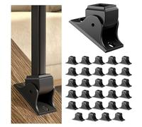 Antsky Lot de 30 chaussures de balustre en fer, chaussures pivotantes avec vis, chaussures de balustre d'escalier carrées en fer de 1,27 cm, balustres pour intérieur d'escalier, noir satiné