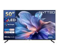 Antteq 4K QLED Smart TV 50 Pouces (Television127cm) avec HDR10, Triple Tuner (DVB-C/S2/-T2) App Store (10 000+ Apps), Bluetooth 5.0, Assistant Google, Wi-FI 2.4 GHz/5 GHz