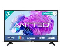 Antteq AB 32D1 Téléviseur 32 Pouces (TV 80 cm), Dolby Audio, LED, Triple Tuner DVB-C/T2/S2, CI+, HDMI, USB, Sortie Audio numérique, Mode Hôtel Inclus