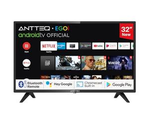 Antteq AG32H3 Smart TV 32 Pouces(80cm), Andriod TV LED HD,Dolby Audio,Google Assistance,Bluetooth Triple Tuner(DVB-C/S2/-T2),Google Play Store(DAZN/Disney+/Netflix/Prime Video/Youtube),WiFi