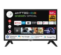 Antteq G24 Smart TV 24 Pouces (60 cm), Television 220/12V, Bluetooth compatibilité avec Google Assistant, Triple Tuner (DVB-S2/T2/C), WiFi, Bluetooth, HDMI, USB, Miroir d’Écran, Idéal Camping