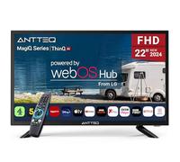 Antteq WebOS Smart TV 22" FHD 12 V avec télécommande vocale AI, BBC Freeview Netflix Airplay, HDMI/USB, petit écran de voyage pour caravane, camion, bateau, camping-car