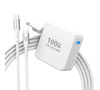 ANTWELON 100W USB C Chargeur GAN Ordinateur Portable Type C pour MacBook Pro 16 15 14 Zoll, MacBook Air, iPad Pro, Galaxy S24 S23, Dell XPS, HP, Lenovo Thinkpad Yoga, Tablet (Blanc)