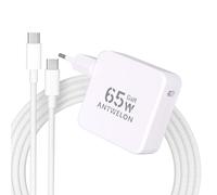 ANTWELON Chargeur USB C 65W Charge Rapide PD3.0 GAN Ordinateur Portable Type C pour Lenovo Thinkpad X1 Yoga HP Spectre Dell Latitude ASUS Chromebook MacBook Wallplug 20 V 3,25 A