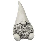 ANTYKI24 Nain de jardin moderne « Le gardien silencieux » - Figurine en pierre élégante avec barbe, décoration de jardin minimaliste, design robuste, gris