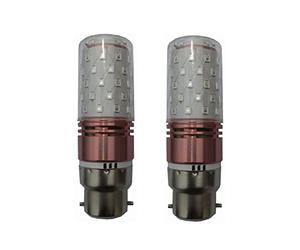ANTYX 10w b22 Baïonnette LED Ampoule 12V 24V bulbe de maïs à Basse Tension 2835 SMD 60 LED AC/DC 12-40v for RV Camper Marine, Énergie Solaire Lumière et Grille 2 Pack (Couleur : Bleu)