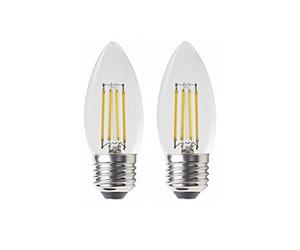 ANTYX 12V E26 / E27 LED Ampoule Chaude Blanche 270 0K - 4W C35 Edison Filament LED Système de Batterie Basse Tension Ampoule RV Éclairage de Train Solaire Bateau Marin (2 Paquets)