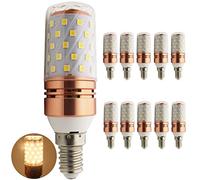 ANTYX E14 12V Ampoules LED 60SMD 2835 LED 24V E14 Lampe d'ampoule de Base 10 Watt 90 0LM AC/DC 12-40V Équivalent à Une Ampoule halogène 60W 10pcs / lot (Couleur : Blanc Chaud)