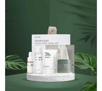 Anua kit coréen d'essai de lissage des feuilles du cœur | format voyage, coffret cadeau comprenant un tampon transparent Heartleaf 77, un tonique lissant Heartleaf77%, une lotion quotidienne et une a