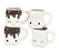 ANUBE Lot de 4 tasses à guimauve mignonnes avec poignées pour enfants, chocolat chaud, cacao, cadeau pour Noël, fête des mères, 150 ml