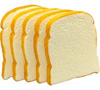 ANUBE Lot de 5 faux pains artificiels réalistes pour cuisine, maison, fête, décoration d'Halloween (toast)