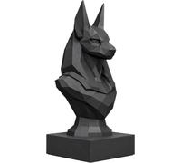 Anubis 25 cm - Dieu égyptien de l’Inframonde et Protecteur des Âmes - Buste Low Poly Noir - Sculpture Géométrique Moderne - Décoration Élégante pour la Maison - Figurine de l’Égypte à Collectionner