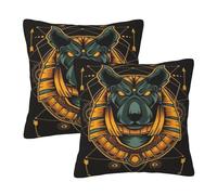 Anubis Dieu Égypte Gardien Tribu Lot De 2 Housse De Coussin Doux Couvre-Oreillers Individualité Taies Doreiller pour Voiture Salon Chambre 45X45Cm