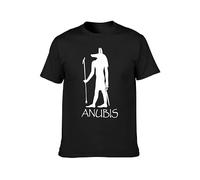Anubis Egypt Symbol History Mythology Creature God Unisex T-Shirt Printed Tee Graphic Top Men Shirt Black S