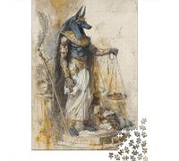 Anubis Egyptian God of Death Puzzle 1000 Pieces Cadeau Unique Jeu Éducatif Challenge Toy À De Qualité Supérieure Peinture Art pour Adultes Enfants 38x26cm/1000pcs