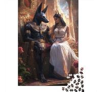 Anubis et Yanhou Puzzle Égypte Ancienne Puzzles en Bois 1000 Pièces Puzzles pour Adultes Jeu Edu Chat If Défi Jouets 1000pcs (75x50cm)