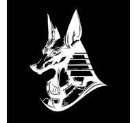 Anubis gardien des enfers Stickers gravés 49.4x65.9cm Ne se décolle pas Blanc