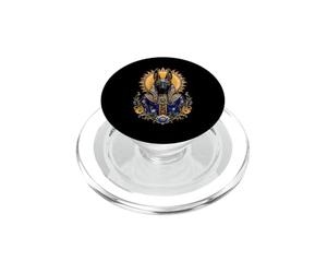 Anubis Icône sacrée de divinité égyptienne Bleue Florale PopSockets PopGrip pour MagSafe