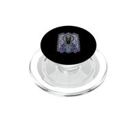 Anubis Icône sacrée de divinité égyptienne ornée Bleue Florale PopSockets PopGrip pour MagSafe