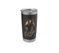 Anubis Portrait mythologique vintage de divinité égyptienne Gobelet isotherme en acier inoxydable double paroi