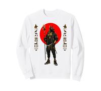 Anubis Streetwear Rouge Soleil Égyptien Hiéroglyphe Art Sweatshirt