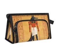 Anubis Trousse de maquillage de voyage pour homme et femme - Égypte ancienne - Trousse de toilette - Trousse de douche, couleur, L, Organiseur de sac