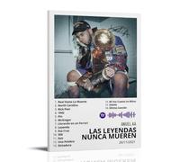 Anuel AA Las Leyendas Nunca Mueren Impression sur toile imperméable HD résistante aux UV Convient pour les salons et les couloirs et fait un excellent cadeau Style cadre 50 x 75 cm