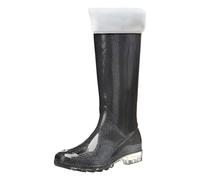 ANUFER Femmes Couleur Dégradée Sous le Genou Bottes de Pluie Chaud Bottes Wellington avec Détachable Doublure SN0712200 Noir EU38